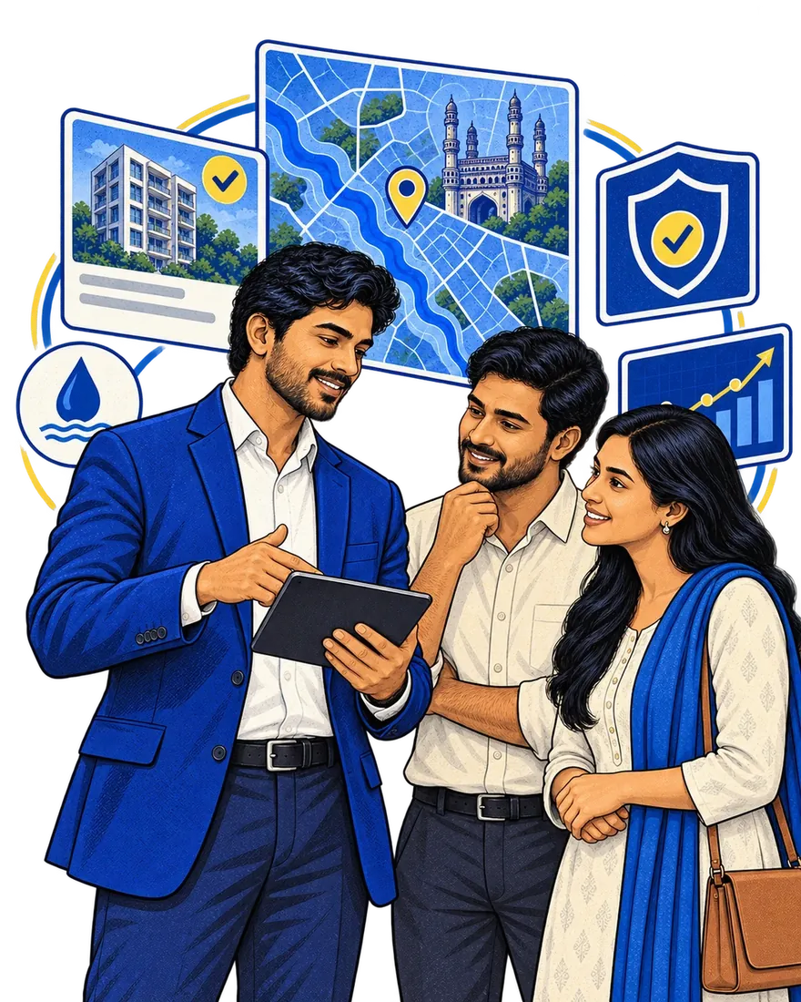 Real estate partner guiding a couple using Relai data and market intelligence